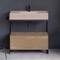 Modern  Console Vanity, Travertine Style Sink, 35